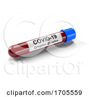 3d Illustration Of A Blood Test Tube With Positive Covid 19 Test