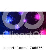 Poster, Art Print Of Abstract Banner Design With Virus Cells Depicting Covid 19 Pandemic