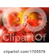 Poster, Art Print Of Abstract Virus Cells On A World Map Background