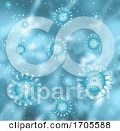 Poster, Art Print Of Medical Background With Abstract Virus Cells Depicting Covid 19