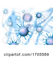 Poster, Art Print Of Medical Background With Virus Cells Depicting Covid 19 Pandemic
