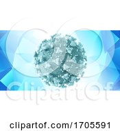 Poster, Art Print Of Medical Banner Design With Halfone Dot Covid 19 Virus Cell