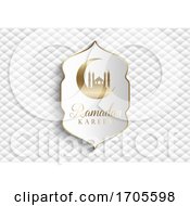 Poster, Art Print Of Elegant Ramadan Kareem Background In White And Gold
