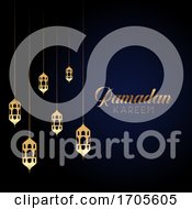 Poster, Art Print Of Ramadan Kareem Background With Hanging Lanterns