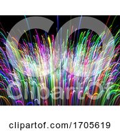 Poster, Art Print Of 3d Modern Techno Background With Abstract Rainbow Coloured Fibres