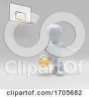 Poster, Art Print Of 3d Morph Man Playing Basketball