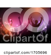 Poster, Art Print Of Party Crowd With Lights Background