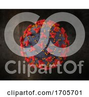 Poster, Art Print Of 3d Corona Virus Cell On A Grunge Background