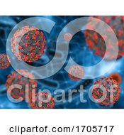Poster, Art Print Of 3d Medical Background With Corona Virus Cells