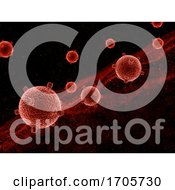 Poster, Art Print Of 3d Abstract Medical Background With Virus Cells And Floating Particles