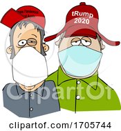 Poster, Art Print Of Cartoon Trump Supporters Wearing Face Masks