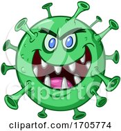 Poster, Art Print Of Evil Grinning Green Virus