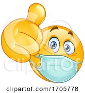 Yellow Emoji Cartoon Smiley Face Doctor Wearing A Surgical Mask And Giving A Thumb Up