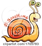 Poster, Art Print Of Cartoon Coronavirus Snail With A Stay Home Message
