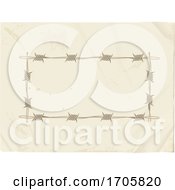 Poster, Art Print Of Vintage Copy Space Paper With Barbwire Frame