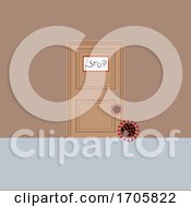 Poster, Art Print Of Closed Door To Virus And Stay Safe