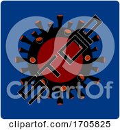 Poster, Art Print Of Stop Virus Icon On Blue Background