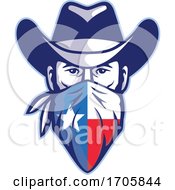 Poster, Art Print Of Cowboy Bandana Texas Flag Frnt Mascot