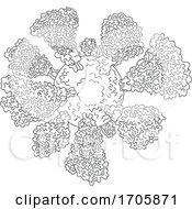 Poster, Art Print Of Coronavirus Cell Miscroscopic Line Drawing