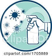 Hand Spraying Disinfectant Coronavirus ICON by patrimonio