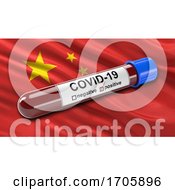 Poster, Art Print Of Flag Of China With Positive Covid 19 Test Tube