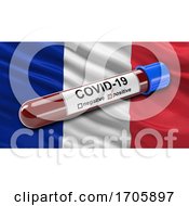 Poster, Art Print Of Flag Of France With Positive Covid 19 Test Tube