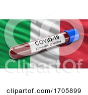 Poster, Art Print Of Flag Of Italy With Positive Covid 19 Test Tube