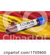 Poster, Art Print Of Flag Of Spain With Positive Covid 19 Test Tube