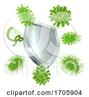Poster, Art Print Of Bacteria Virus Shield Cells Medical Concept