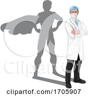 Poster, Art Print Of Superhero Shadow Super Hero Mask Doctor Concept