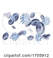 Poster, Art Print Of Virus Blood Cells Molecules Illustration Concept