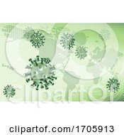 Poster, Art Print Of Virus Cells Viral Spread Pandemic Map Concept