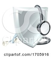 Poster, Art Print Of Stethoscope Shield Medical Healthcare Concept