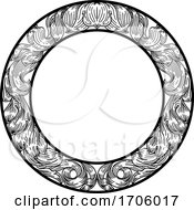 Frame Laurel Leaf Filigree Floral Pattern Motif by AtStockIllustration