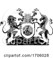 Crest Lion Unicorn Heraldic Shield Coat Of Arms
