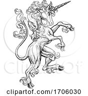 Unicorn Rearing Rampant Coat Of Arms Crest Horse by AtStockIllustration