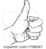 Poster, Art Print Of Hand Thumbs Up Gesture Thumb Out Fingers In Fist