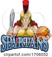 Poster, Art Print Of Spartan Trojan Gladiator Basketball Warrior Woman
