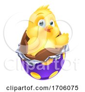 Easter Egg Chick Little Baby Chicken Bird Cartoon by AtStockIllustration