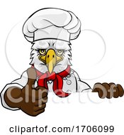Eagle Chef Mascot Sign Cartoon Character