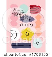 Poster, Art Print Of Creative Art Design Template With Abstract Organic Shapes In Pastel Colors