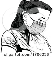Person Wearing A Covid 19 Coronavirus Face Mask