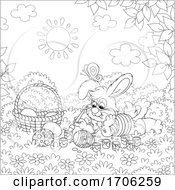 Poster, Art Print Of Bunny Painting Easter Eggs