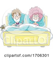 Covid19 Coronavirus Couple In Bed Wearing Masks