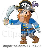 Poster, Art Print Of Pirate Captain Holding A Sword