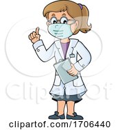 Poster, Art Print Of Female Doctor Wearing A Mask