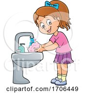Poster, Art Print Of Girl Washing Her Hands