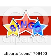 Bingo Decorative Text On Stars Over Red Panel