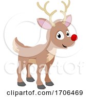 Poster, Art Print Of Reindeer Christmas Cartoon Santa Deer