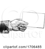 Poster, Art Print Of Hand Holding Business Card Flyer Note Frame Sign